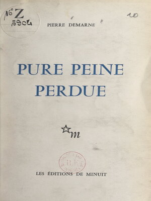 cover image of Pure peine perdue